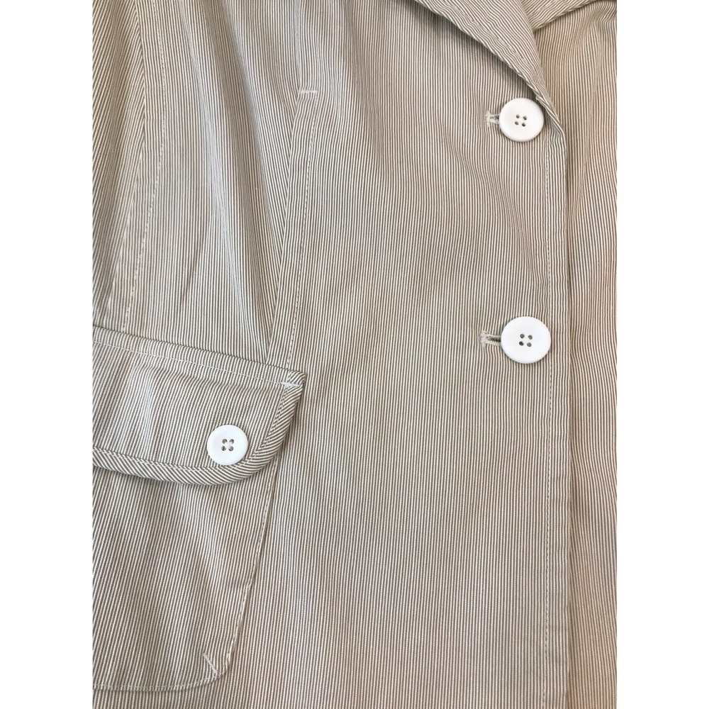 Rafaella Women Jacket Blazer Dobby Stripe Cream Cotton Two Buttons Size 20W - Picture 6 of 12